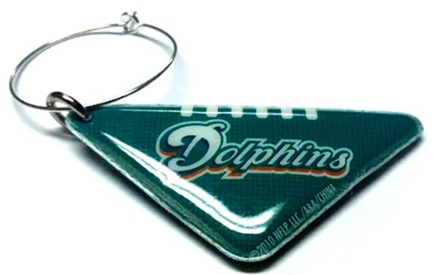 MIAMI DOLPHINS WINE CHARM PADDED PLASTIC BALL TWO SIDED NEW NFL LICENSED Cover