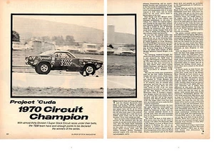 1970 HEMI CUDA SUPER STOCK / TRITAK & MORGAN ~ ORIGINAL 2-PAGE ARTICLE / AD - Picture 1 of 1