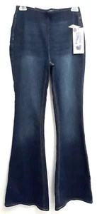NWT Tinseltown Dark Wash Hi-Rise Pullon Flare Jeans with Stretch-3-5 - Picture 1 of 4