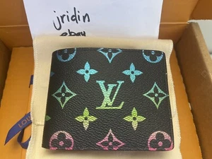 LOUIS VUITTON MONOGRAM IRIDESCENT SLENDER WALLET M13909 GRADIENT MULTICOLOR NEW - Picture 1 of 7