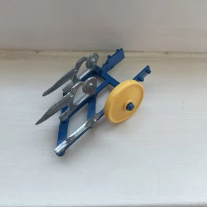 Vintage Britains Farm Blue Furrow Plough # Missing One Furrow Fin # - Picture 1 of 2