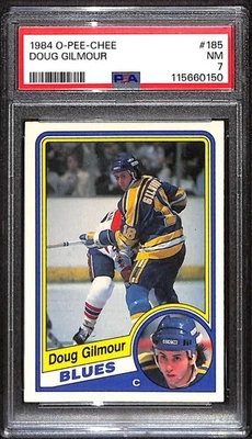 1984 O-Pee-Chee #185 Doug Gilmour HOF RC PSA 7 NM C98963 - Image 1 of 3