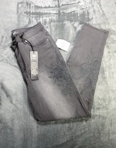 DG2 Diane Gilman Jeans Sz 12 Virtual Stretch Denim Straight VTG Embroidery NWT - Picture 1 of 8