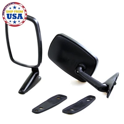 PAR GUARDABARROS/ESPEJO RETROVISOR PUERTA APTO PARA CAMIONETA DATSUN 620 720 220 320 520 521 NEGRO Foto 1 de 4