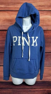 Victoria's Secret Pink Blue Pullover Hoodie Sz Small Hooded Sweatshirt Fleece - Bild 1 von 9