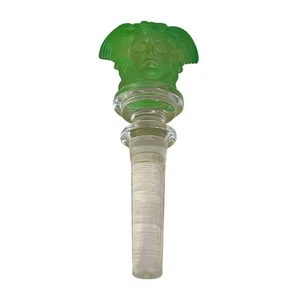 Versace Rosenthal Medusa Green Satin Glass Crystal Bottle Stopper - Picture 1 of 5