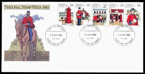 Australia 1980 National Stamp Week Posties Set FDC - SG 752a - Image 1 of 1