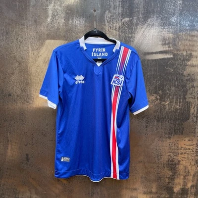 Camiseta de fútbol Islandia KSI Errea 2016 azul local para hombre talla mediana” Foto 1 de 4