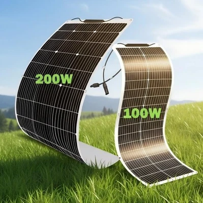 GOOWAY 170W 200W 100W 150W Flexibel Solarpanel Monokristallin Solarmodule Für Wohnmobil