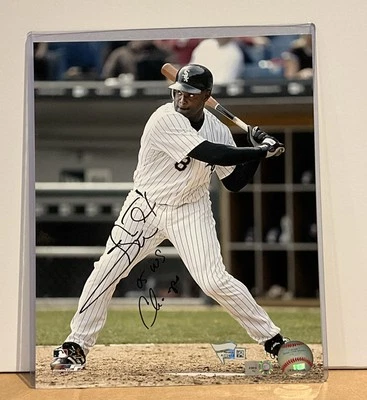 Foto firmada por Carl Everett de 8x10 fanáticos de los Medias Blancas de Chicago Serie Mundial 2005 Foto 1 de 3