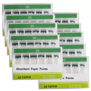 10 Packs Dental Endo Root Canal Cotton Fiber Absorbent Paper Points PP0.04 35# - Picture 1 of 8