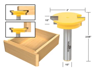 Broca de enrutador frontal cajón reversible - vástago de 1/2" - Yonico 15133 - Imagen 1 de 3