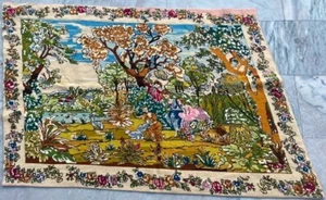 3x4 Vintage French Handmade Tapestry Floral Authentic Best Wall Décor Hanging - Picture 1 of 10