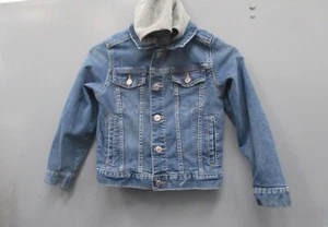 Old Navy Boy's Jeans Hoodie Size M (8) Blue Denim Button Up Boys Jeans Jacket - Picture 1 of 10