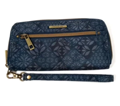 Travelon Zip Around Wristlet/Wallet, Dark Blue, 8"x4½" - Imagem 1 de 4