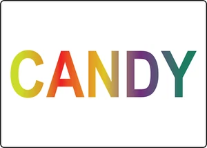 CARAMELO - PUBLICIDAD DE VENTANA DE TIENDA | Calcomanía de letrero de vinilo adhesivo - Imagen 1 de 4