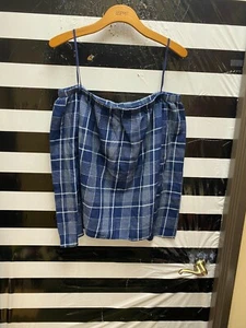 Women "cloth and stone" navy blue/white off shoulder long sleeve pullover top.s - Picture 1 of 2