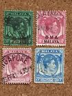 Malaya King George VI Stamp Used Monotone Vintage 1943 Palm Straits Settlements
