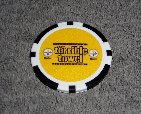 NFL PITTSBURGH STEELERS TERRIBLE TOWEL COLLECTIBLE POKER CHIP GOLF BALL MARKER Cover
