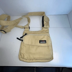 Kavu Lay Flat Crossbody Bag Adjustable Strap 100% Cotton Medium Yellow Hiking - Picture 1 of 8