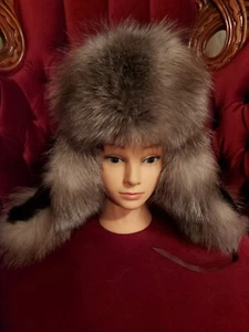 FULL Beaver + Fox Fur Ushanka Aviator Trapper VER WARM Hat handmade Canada NEW - Picture 1 of 17