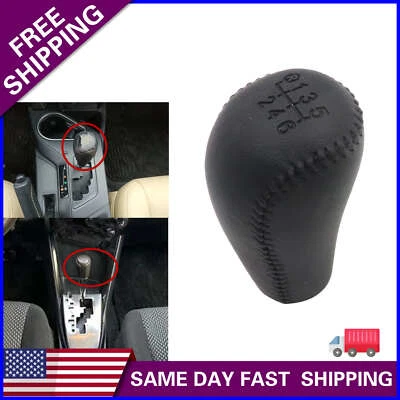 6 speed Leather Gear Shift Knob Black Fits For Toyota Tacoma 2005-2015 - Imagem 1 de 4