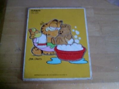 BANDEJA ROMPECABEZAS PLAYSKOOL MADERA VINTAGE 6 PIEZAS, JIM DAVIS GARFIELD, POOKY 1978 Foto 1 de 4