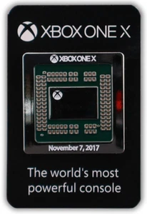Seltener Xbox One X Launch Pin - 7. November 2017 - Die leistungsstärkste Konsole der Welt - Bild 1 von 3