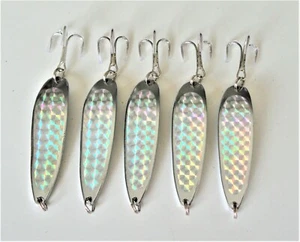 5 piezas Fundición 2oz Plata Cucharas de cocodrilo holográficas Señuelos de pesca de agua salada - Imagen 1 de 1