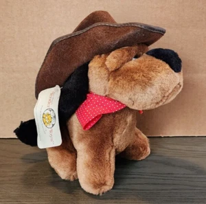 Mary Meyer Tender Toys Brown Dog Western Cowboy Hat Plush Stuffed Toy Vintage - Picture 1 of 6