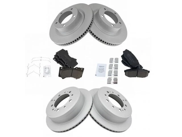 Kit de pastillas de freno y rotor delanteras y traseras TRQ 96NN85W para Toyota Tundra 2007-2020 Foto 1 de 1