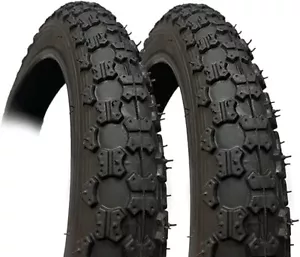 14 x 2.125 ( 57-254 ) - Kids Bike Tyre - Black - Squares Tread pattern - Picture 1 of 1