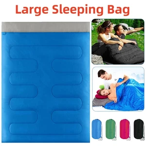 Double Sleeping Bag 4 Season Waterproof Outdoor Camping Hiking Envelope Zip Bags - Picture 1 of 21