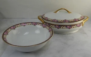 Vintage Edelstein Bavaria Oval Lidded Serving Bowl and Round Serving Bowl - Picture 1 of 5