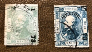 Mexico  Stamps 99-100 Used 99 Has Small Tear - Picture 1 of 3
