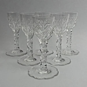 ANTIQUE STYLE SET OF SIX GEORGIAN CRYSTAL GLASSES - Picture 1 of 3