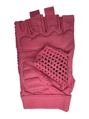 Кожаные вязаные крючком велосипедные/велосипедные перчатки - винтажные (розовые) - Изображение 1 из 2