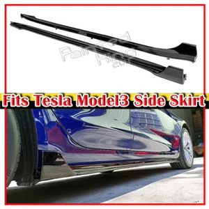Paint Color 17-24 Fits Tesla Model 3 Fastback 4D Side Skirts Extension Body Kit - Bild 1 von 5