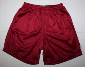 VINTAGE BOYS BIKE mesh ATHLETIC SPORT lined maroon SHORTS w/ Drawstring Youth M - Picture 1 of 4