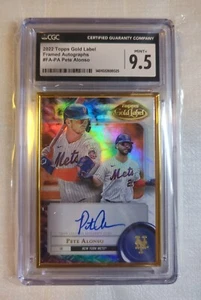 Pete Alonso Mets Auto Gold Frame 2022 Topps Gold Label FA-PA CGC Mint + 9.5 !!!  - Picture 1 of 2