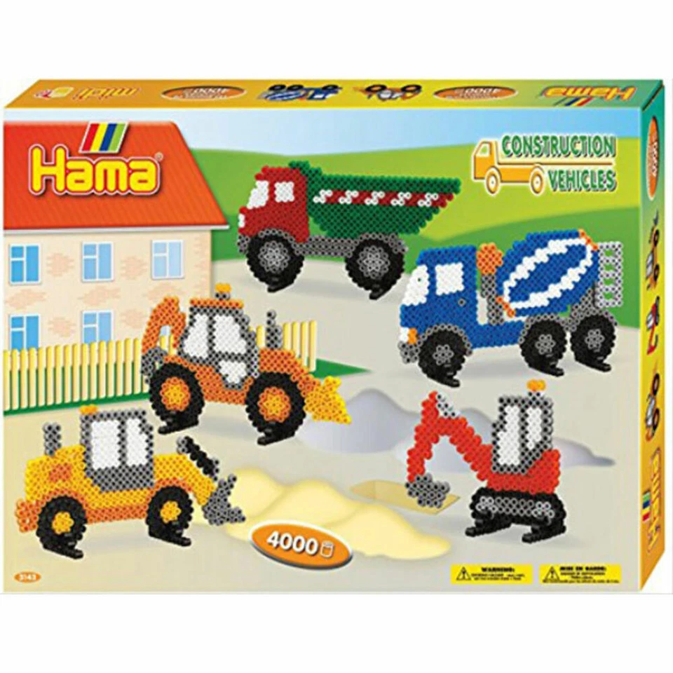 Hama Bügelperlen Midi - Geschenkpackung Baufahrzeuge - 1 Stiftplatte Brummi, 400 - Bild 1 von 1