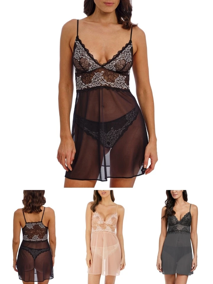 Wacoal Lace Perfection Chemise Negligee Nightwear Nightdress Sheer Lace Lingerie - Image 1 of 1