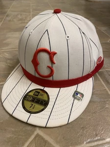 New Era Pin Stripe Cincinnati Reds White Hat Cap SnapBack Adult Size 7 5/8 - Picture 1 of 5