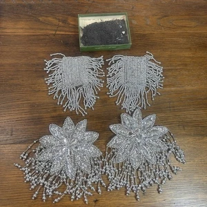 4 Perlen Quasten Schulterriemen Kleidung Mode Blazer Accessoire + Extra Perlen - Bild 1 von 16