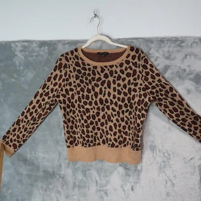 Suéter Ann Taylor Para Mujer XL Estampado Animal Mezcla de Lana Pullover Patrón Leopardo Foto 1 de 4