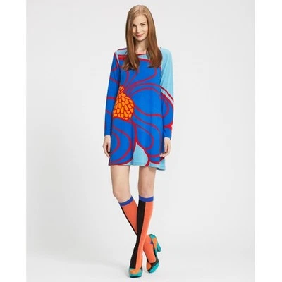 Marimekko Mai Dress Size M Mysi Lahtinen Hanoi Pattern Scandi Bright Spring - Image 1 of 4