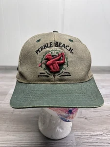 Vintage Pebble Beach Golf bestickte Kappe Baseballmütze verstellbarer Riemen hinten - Bild 1 von 9