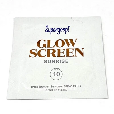 Supergoop! Protector solar facial Glow Screen Sunrise FPS 40 muestra 0,05 fl oz / 1,5 ml Foto 1 de 2