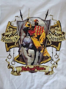 Vintage Medieval Times Battle of Champions White T Shirt Mens Sz L Made in USA - Picture 1 of 15