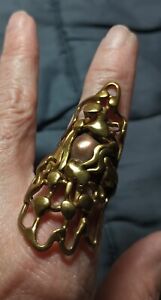 Molten Metal Waterfall Ring copper brass bronze 